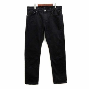 【中古】ユニクロ UNIQLO ＋J ジルサンダー セルビッジ スリムフィット ストレート ジーンズ デニム パンツ ブラック 35 446518 メンズ