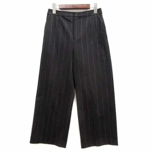 【中古】マッキントッシュ ロンドン MACKINTOSH LONDON ウール フラノ ワイドパンツ ストライプ チャコールグレー 38 G5R10864