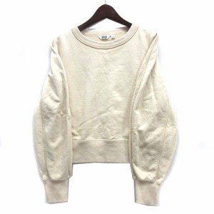 【中古】ユニクロ ユー UNIQLO U スウェット クルーネック シャツ トレーナー 長袖 ベージュ S 437096 レディース