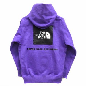 【中古】ザノースフェイス THE NORTH FACE バックスクエアロゴ フーディ スウェット パーカー プルオーバー NT62040 パープル 紫 S 美品