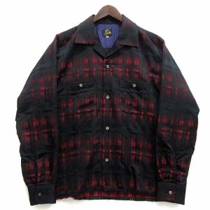 【中古】ニードルス ニードルズ Needles カットオフ クラシック シャツ 長袖 C.O.B. Classic Shirt 2021SS レッド ブラック M メンズ