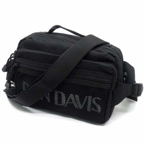 【中古】ベンデイビス BEN DAVIS ショルダーバッグ ウエストバッグ メッシュ ロゴプリント 黒 ブラック メンズ レディース