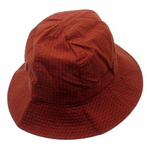 【中古】ヤエカ YAECA WRITE バケット ハット 帽子 HAT LOW チェック コットン リネン ラミー RED-CH 49958 メンズ レディース