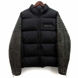 【中古】シュプリーム SUPREME アンダーカバー UNDERCOVER 23SS ダウンジャケット Puffer Jacket スタッズ 袖レザー ブラック M 美品 ☆A