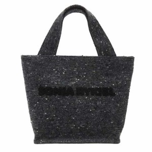 【中古】ソニアリキエル SONIA RYKIEL サガラ ロゴ ツイード ミニ トートバッグ ハンドバッグ グレー 日本製 レディース