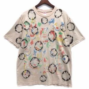 【中古】シュプリーム SUPREME クラウンズ Tシャツ Clowns Tee 総柄 プリント 2019AW Bleached Black M ☆AA★ メンズ