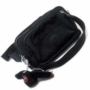 【中古】キプリング KIPLING マルチプル MULTIPLE 3WAY クロスボディバッグ ウエストバッグ ポーチ 黒 ブラック K13975 