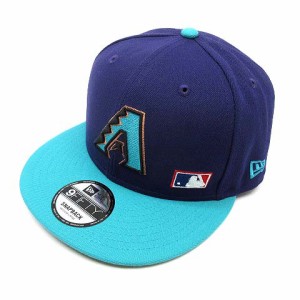 【中古】ニューエラ NEW ERA 9FIFTY 2-tone アリゾナ ダイヤモンドバックス リアアーチロゴ キャップ 帽子 紫 緑 M/L 美品 メンズ