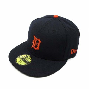 【中古】ニューエラ NEW ERA 59FIFTY MLBオンフィールド デトロイト タイガース キャップ 帽子 ロード ネイビー 紺 7 5/8 60.6cm 美品