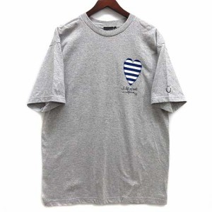 【中古】ビームスティ BEAMS T ボーダー ハート Tシャツ カットソー 半袖 クルーネック Left My Heart Tee グレー XL メンズ