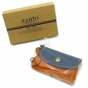 【中古】未使用品 ザリオグランデ ZARIO GRANDEE コインキャッチャー 小銭入れ コインケース 財布 栃木レザー キャメル ネイビー