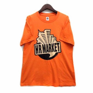【中古】ハリウッドランチマーケット HOLLYWOOD RANCH MARKET プリント クルーネック 半袖 Tシャツ オレンジ S メンズ