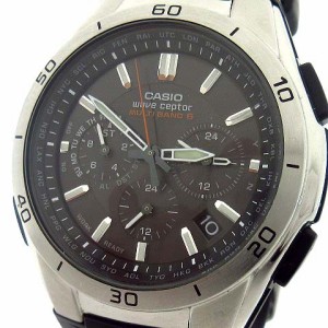 【中古】カシオ CASIO ウェーブセプター クロノグラフ 腕時計 ソーラー ウォッチ 電波 黒 ブラック WVQ-M410-1AJF 
