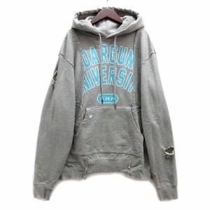 【中古】ロアーガンズ roarguns 2024SS ヴィンテージ加工 カレッジ スウェット パーカー COLLEGE HOODIE グレー 3 美品 24SGB-06 メンズ