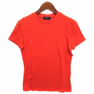 【中古】セオリー Theory ネビュラス ピュア タイニー Tシャツ カットソー 半袖 NEBULOUS PURE TINY TEE 2 2019SS オレンジ S 新品同様