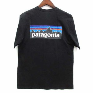 【中古】パタゴニア Patagonia P-6 Logo Responsibili ロゴ Tシャツ カットソー 半袖 ブラック 黒 S 39174 SP19 メンズ