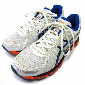 【中古】アシックス asics ゲルカヤノ19 GEL-KAYANO 19 TJG681 ランニングシューズ スニーカー 26.5cm ホワイト ブルー 