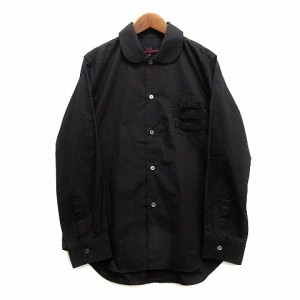 【中古】トリココムデギャルソン tricot COMME des GARCONS リボン 丸襟 シャツ ブラウス 長袖 ブラック 黒 M TS-B211 AD2016 レディース