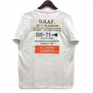 【中古】アヴィレックス AVIREX SR71 ブラックバード ワッペン Tシャツ 半袖 ホワイト 白 L 6103413 メンズ