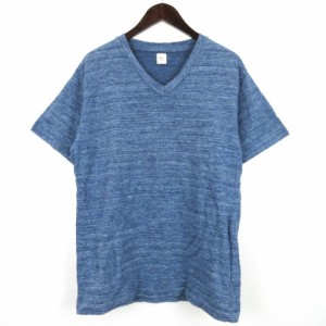 【中古】ロンハーマン Ron Herman Vネック Tシャツ 半袖 ブルー S 221219E メンズ