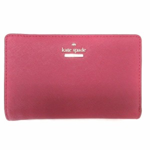 【中古】ケイトスペード KATE SPADE 二つ折り財布 ウォレット サフィアーノ ピンク 230221E ■SM0 レディース