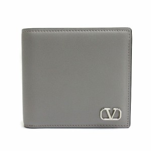 【新品未使用】 VALENTINO ヴァレンティノ 二つ折り財布 カードホルダー レザー BLACK WHITE 1Y2P0576LVN