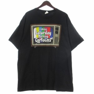 【中古】ポートアンドカンパニー PORT&COMPANY プリント  Tシャツ カットソー 半袖 プリント コットン ブラック 2XL