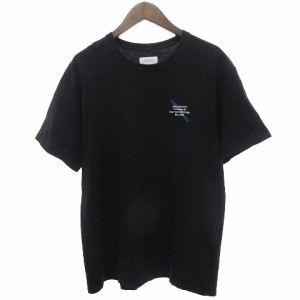 【中古】サタデーズサーフ SATURDAYS SURF NYC Tシャツ カットソー 半袖 丸首 ロゴ プリント コットン 黒 ブラック L