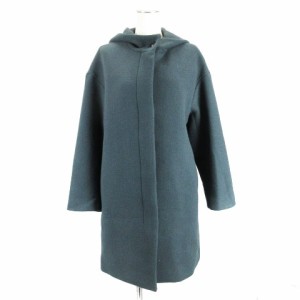 【中古】ユニクロ UNIQLO ライトウールブレンド フーデット コート グリーン系 M 231026E レディース