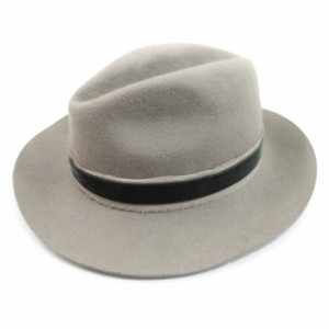 【中古】アクアスキュータム AQUASCUTUM ハット 中折れ 帽子 グレー 231211E ■RF レディース