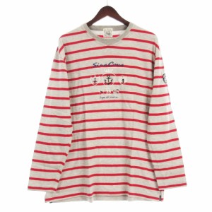 【中古】シナコバ SINA COVA Tシャツ カットソー 長袖 ボーダー コットン グレー 2L ■ECS メンズ