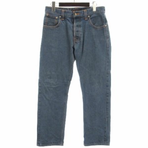 【中古】ヌーディージーンズ nudie jeans デニムパンツ ジーンズ ストレート イタリア製 インディゴ W30 L32 ■ECS