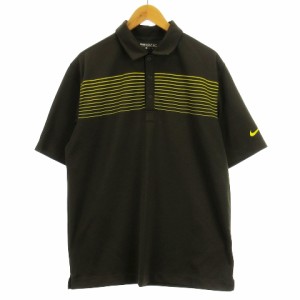 【中古】ナイキゴルフ NIKE GOLF ポロシャツ ゴルフウェア 半袖 カーキ XL メンズ