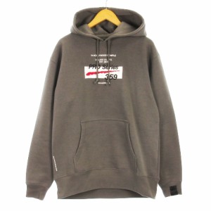 【中古】ミスターハリウッド × DELUXE HOODIE GRAY スウェット パーカー プルオーバー プリント 裏起毛 グレー 36