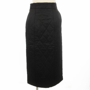 【中古】マウジー moussy QUILTING LONG SKIRT スカート タイト キルティング ブラック 1 ■ECS レディース