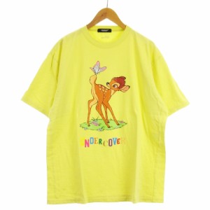 【中古】未使用品 アンダーカバー ディズニー バンビ Tシャツ カットソー 半袖 プリント UC1C8806-1 イエロー 4 メンズ