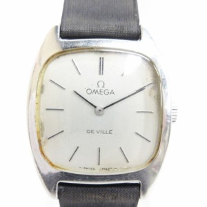 【中古】オメガ OMEGA DE VILLE デビル 腕時計 スクエア 手巻き シルバー文字盤 レディース