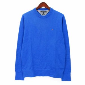 【中古】トミーヒルフィガー TOMMY HILFIGER ニット セーター 長袖 カシミヤ混 ブルー S 240226E ■GY31 メンズ