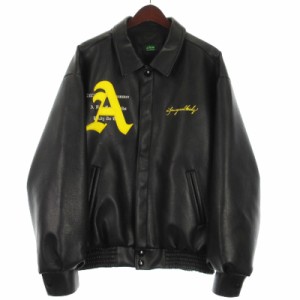 【中古】アフューグッドキッズ A FEW GOOD KIDS フェイクレザー ジャケット 馬柄 ブラック M ☆AA★ メンズ