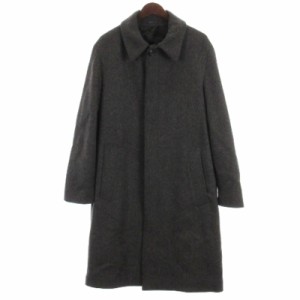 【中古】アルマーニ コレツィオーニ ARMANI COLLEZIONI ニット コート ロング 比翼ボタン ウール チャコールグレー 50