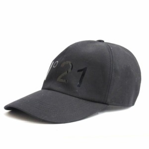 【中古】ヌメロヴェントゥーノ N°21 ロゴ キャップ 帽子 イタリア製 19AU-7100-6941 コットン ブラック レディース