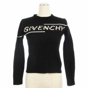 【中古】ジバンシィ GIVENCHY ロゴ ニット セーター ウール ブラック XS レディース