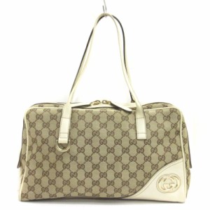 【中古】グッチ GUCCI GGキャンバス トートバッグ ミニボストン 169971 ベージュ系 ■ECS レディース