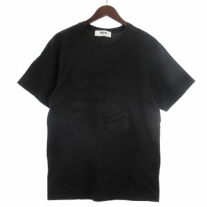 【中古】エムエスジーエム MSGM Tシャツ カットソー 半袖 コットン ブラック S メンズ