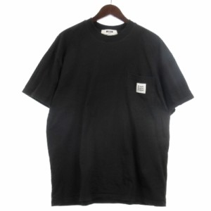 【中古】エムエスジーエム MSGM Tシャツ カットソー 半袖 ロゴ 2940MM88 ブラック XS メンズ