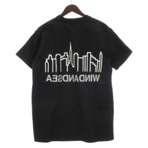 【中古】ウィンダンシー × マンハッタンポーテージ 23SS ロゴ Tシャツ カットソー 半袖 23ss-mp-was01 ブラック L