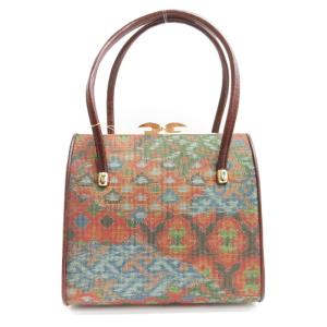 本場泥大島紬 龍郷 がま口バッグ ハンドメイド リメイク 和柄