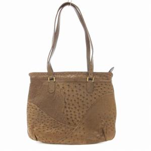 FURLA オーストリッチ風型押し　レザー トートバッグ ベージュ FURLA オーストリッチ風型押し レザー トートバッグ ベージュ