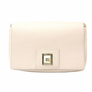 【中古】フルラ FURLA JOANNS POCHETTE ジョアン レザー ポシェット バッグ ピンクベージュ 