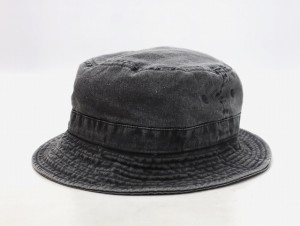 【中古】NEWHATTAN ニューハッタン ウォッシュドカラー コットン バケットハット 帽子 S/M BLACK ブラック